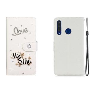 For Huawei Honor 10 Lite Horizontal Flip Solid Color Rhinestones Leather Case with Card Slot & Wallet & Holder(Trojan)