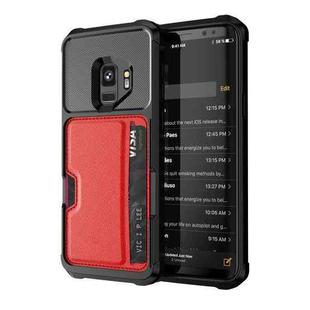 For Samsung Galaxy S9 ZM02 Card Slot Holder Phone Case(Red)