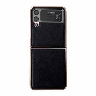 For Samsung Galaxy Z Flip4 Skyline Series Nano Electroplating PU Phone Case(Black)