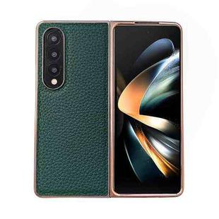 For Samsung Galaxy Z Fold4 Star Series Nano Electroplating PU Phone Case(Forest Green)