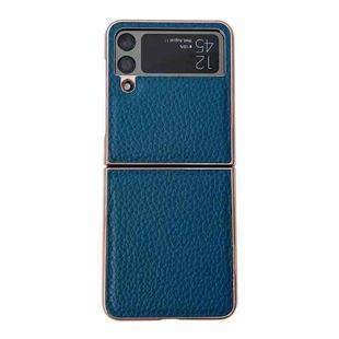 For Samsung Galaxy Z Flip4 Star Series Nano Electroplating PU Phone Case(Blue)