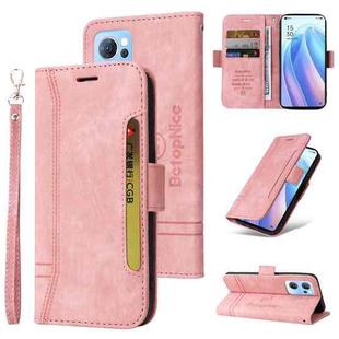 For OPPO Reno 7 5G Global / Find X5 Lite BETOPNICE Dual-side Buckle Leather Phone Case(Pink)