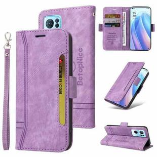 For OPPO Reno 7 Pro 5G BETOPNICE Dual-side Buckle Leather Phone Case(Purple)