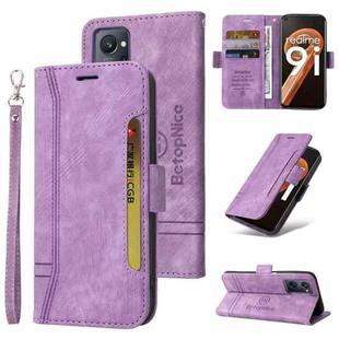 For Realme 9i / A96 4G / A76 4G / A36 4G BETOPNICE Dual-side Buckle Leather Phone Case(Purple)