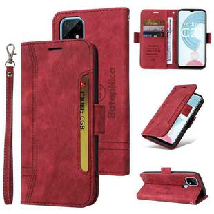 For Realme C21 BETOPNICE Dual-side Buckle Leather Phone Case(Red)