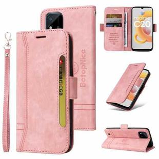 For Realme C20 / C11 2021 BETOPNICE Dual-side Buckle Leather Phone Case(Pink)