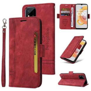 For Realme C20 / C11 2021 BETOPNICE Dual-side Buckle Leather Phone Case(Red)