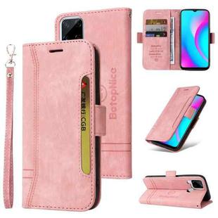 For Realme C15 BETOPNICE Dual-side Buckle Leather Phone Case(Pink)