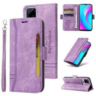 For Realme C15 BETOPNICE Dual-side Buckle Leather Phone Case(Purple)
