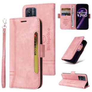 For Realme 9 Pro BETOPNICE Dual-side Buckle Leather Phone Case(Pink)