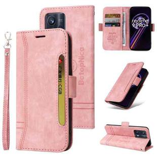 For Realme 9 Pro+ BETOPNICE Dual-side Buckle Leather Phone Case(Pink)