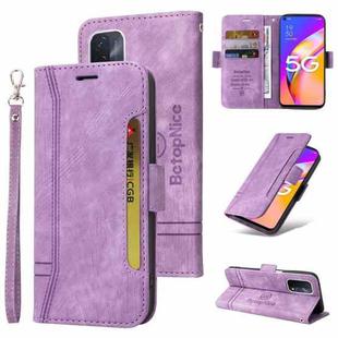 For OPPO A93 5G CN Version BETOPNICE Dual-side Buckle Leather Phone Case(Purple)