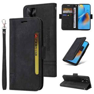 For OPPO A74 4G BETOPNICE Dual-side Buckle Leather Phone Case(Black)