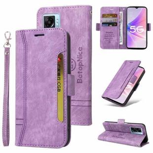 For OPPO A57 5G BETOPNICE Dual-side Buckle Leather Phone Case(Purple)