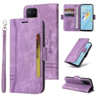 For OPPO A54 4G / A16 / A16s BETOPNICE Dual-side Buckle Leather Phone Case(Purple)