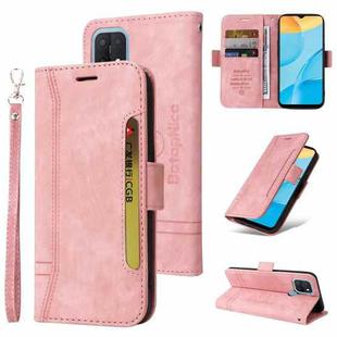 For OPPO A15 BETOPNICE Dual-side Buckle Leather Phone Case(Pink)