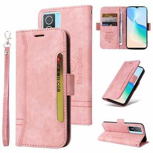 For vivo Y76 5G BETOPNICE Dual-side Buckle Leather Phone Case(Pink)