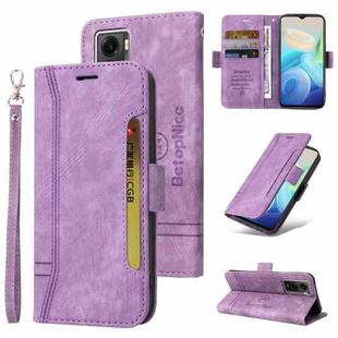 For vivo Y55 5G Global / Y75 5G Global BETOPNICE Dual-side Buckle Leather Phone Case(Purple)