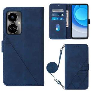 For Tecno Camon 19 Crossbody 3D Embossed Flip Leather Phone Case(Blue)