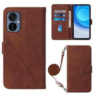 For Tecno Camon 19 Neo Crossbody 3D Embossed Flip Leather Phone Case(Brown)