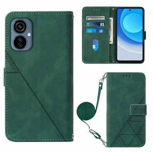 For Tecno Camon 19 Neo Crossbody 3D Embossed Flip Leather Phone Case(Dark Green)