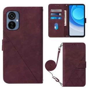 For Tecno Camon 19 Neo Crossbody 3D Embossed Flip Leather Phone Case(Wine Red)