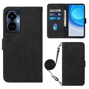 For Tecno Camon 19 Pro 5G Crossbody 3D Embossed Flip Leather Phone Case(Black)