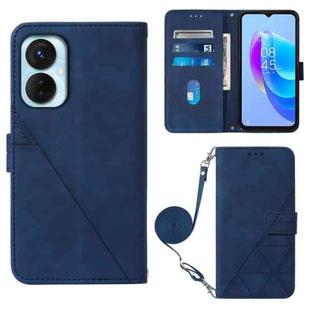 For Tecno Spark 9 Pro / Spark 9T Crossbody 3D Embossed Flip Leather Phone Case(Blue)