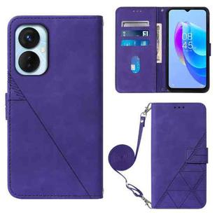 For Tecno Spark 9 Pro / Spark 9T Crossbody 3D Embossed Flip Leather Phone Case(Purple)