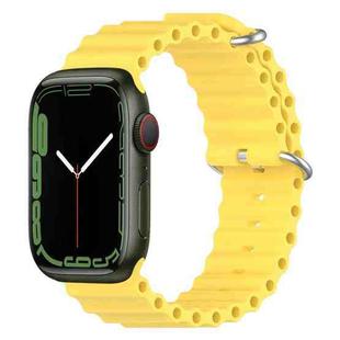 Ocean Silicone Watch Band for Apple Watch Series 9&8&7 41mm / SE 3&SE 2&6&SE&5&4 40mm / 3&2&1 38mm(Yellow)