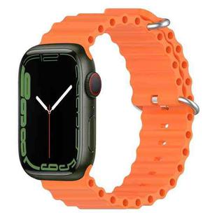 Ocean Silicone Watch Band for Apple Watch Series 8&7 41mm / SE 2&6&SE&5&4 40mm / 3&2&1 38mm (Orange)