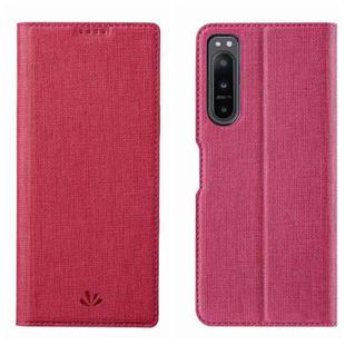 For Sony Xperia 5 IV ViLi DMX Series TPU + PU Shockproof Leather Phone Case(Rose Red)
