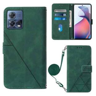 For Motorola Moto S30 Pro 5G Crossbody 3D Embossed Flip Leather Phone Case(Dark Green)