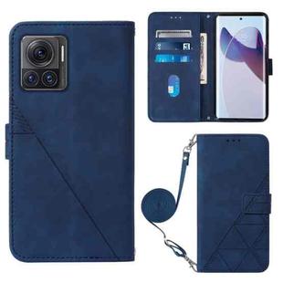 For Motorola Moto X30 Pro 5G Crossbody 3D Embossed Flip Leather Phone Case(Blue)