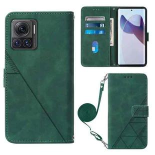 For Motorola Moto X30 Pro 5G Crossbody 3D Embossed Flip Leather Phone Case(Dark Green)