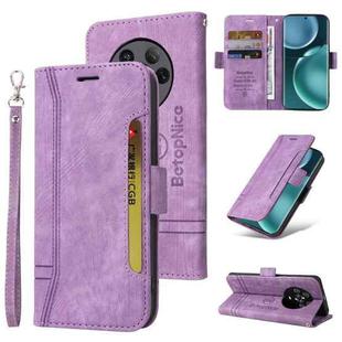 For Honor Magic4 BETOPNICE Dual-side Buckle Leather Phone Case(Purple)