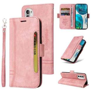 For Motorola Moto G52 / G82 BETOPNICE Dual-side Buckle Leather Phone Case(Pink)