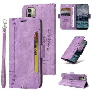 For Nokia G21 BETOPNICE Dual-side Buckle Leather Phone Case(Purple)