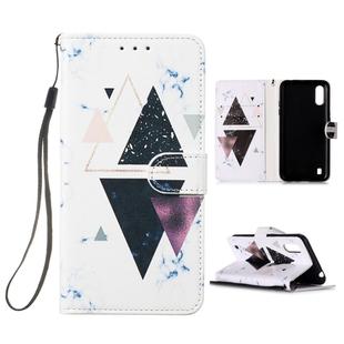 For Galaxy A01 Painted Pattern Horizontal Flip Leather Case with Holder & Card Slots & Wallet(Triangle Marble)
