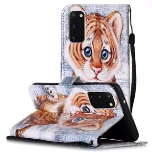 For Galaxy S20 Painted Pattern Horizontal Flip Leather Case with Holder & Card Slots & Wallet(Tiger)