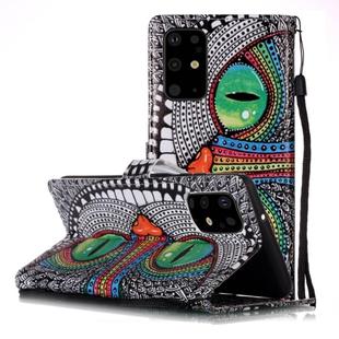 For Galaxy S20+ Painted Pattern Horizontal Flip Leather Case with Holder & Card Slots & Wallet(Green Eyed Owl)