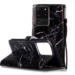 For Galaxy S20 Ultra Painted Pattern Horizontal Flip Leather Case with Holder & Card Slots & Wallet(Black Marble)