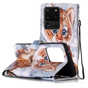 For Galaxy S20 Ultra Painted Pattern Horizontal Flip Leather Case with Holder & Card Slots & Wallet(Tiger)