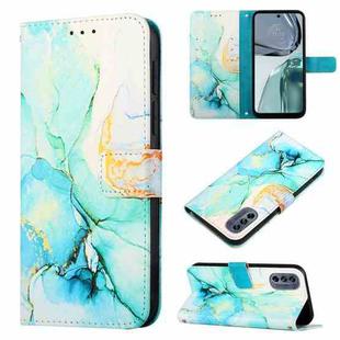 For Motorola Moto G62 5G PT003 Marble Pattern Flip Leather Phone Case(Green)