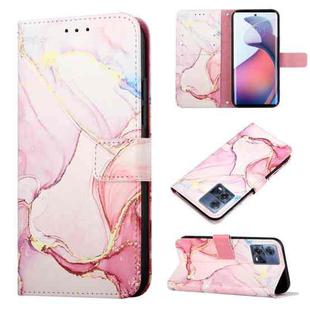 For Motorola Moto S30 Pro 5G PT003 Marble Pattern Flip Leather Phone Case(Rose Gold)