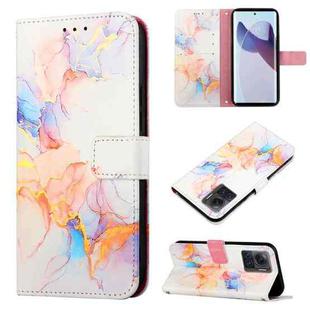 For Motorola Moto X30 Pro 5G PT003 Marble Pattern Flip Leather Phone Case(Marble White)