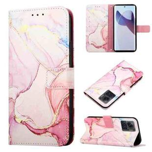 For Motorola Moto X30 Pro 5G PT003 Marble Pattern Flip Leather Phone Case(Rose Gold)