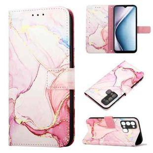 For Itel P38 / S17 / Vision3 PT003 Marble Pattern Flip Leather Phone Case(Rose Gold)