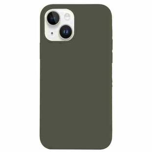 For iPhone 14 Plus Solid Silicone Phone Case(Olive Green)