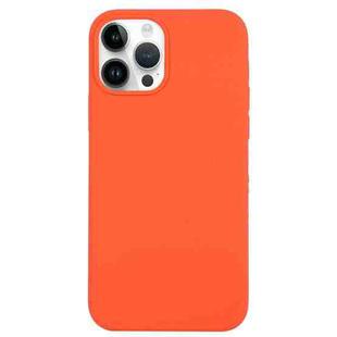 For iPhone 14 Pro Solid Silicone Phone Case(Orange)